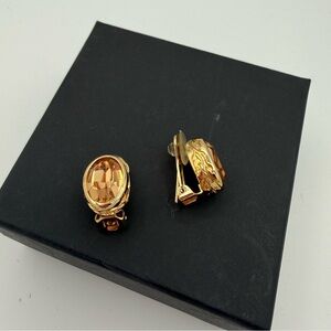 Dior Amber Stone Clip-On Earrings
